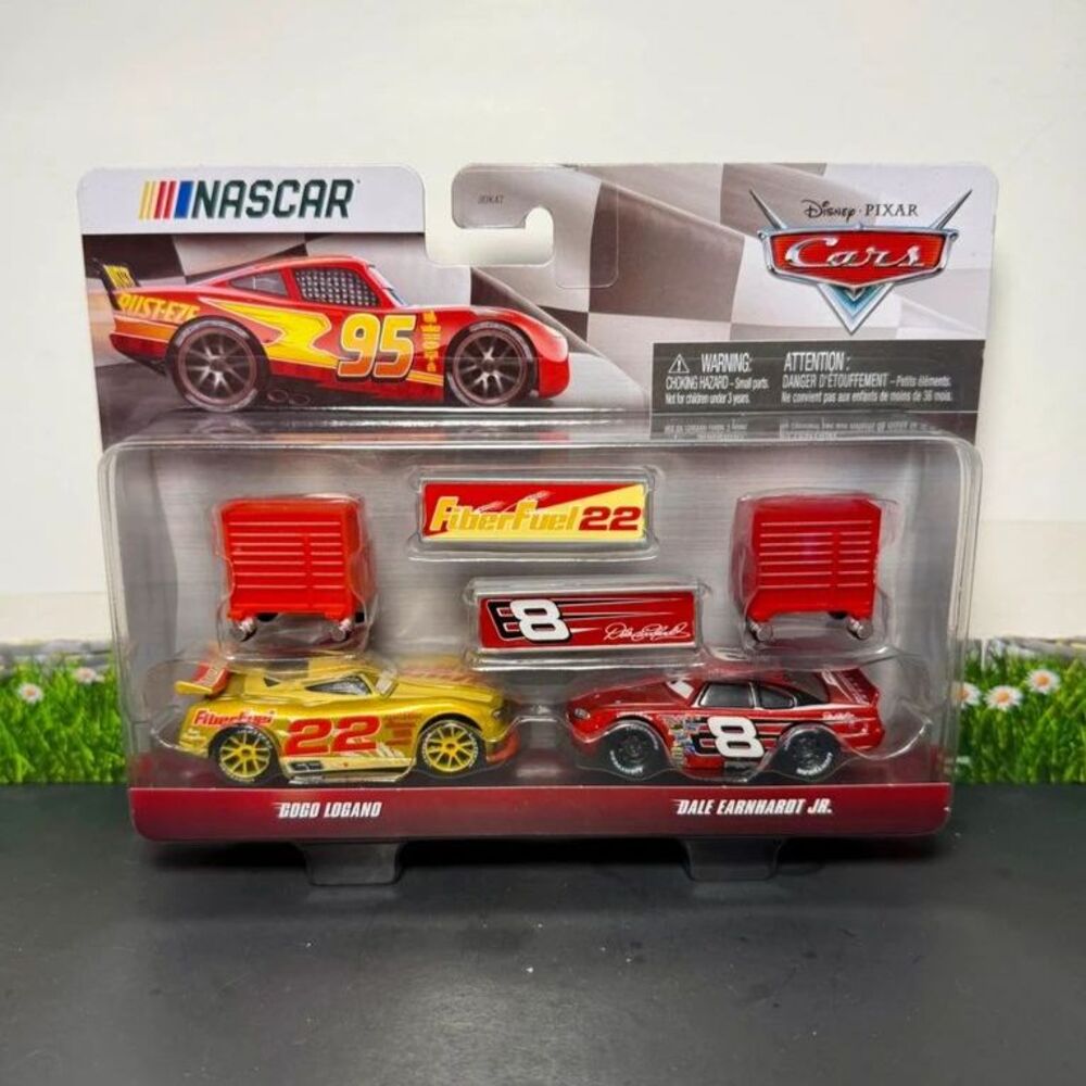 Disney Pixar Cars NASCAR #22 Gogo Logano & #8 Dale Earnhardt Jr. 2-pack RARE